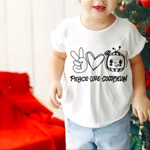 Peace and cocomelon kids toddler graphic tee tshirt! NEW made to order